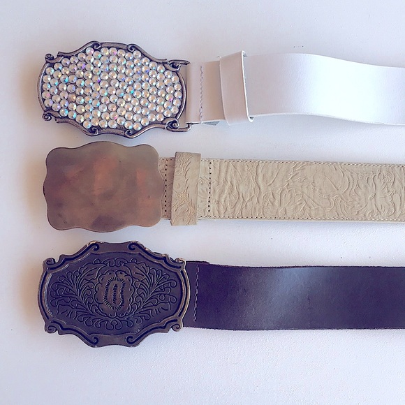 Vintage Western buckles w belt bundle of 3 main image 6